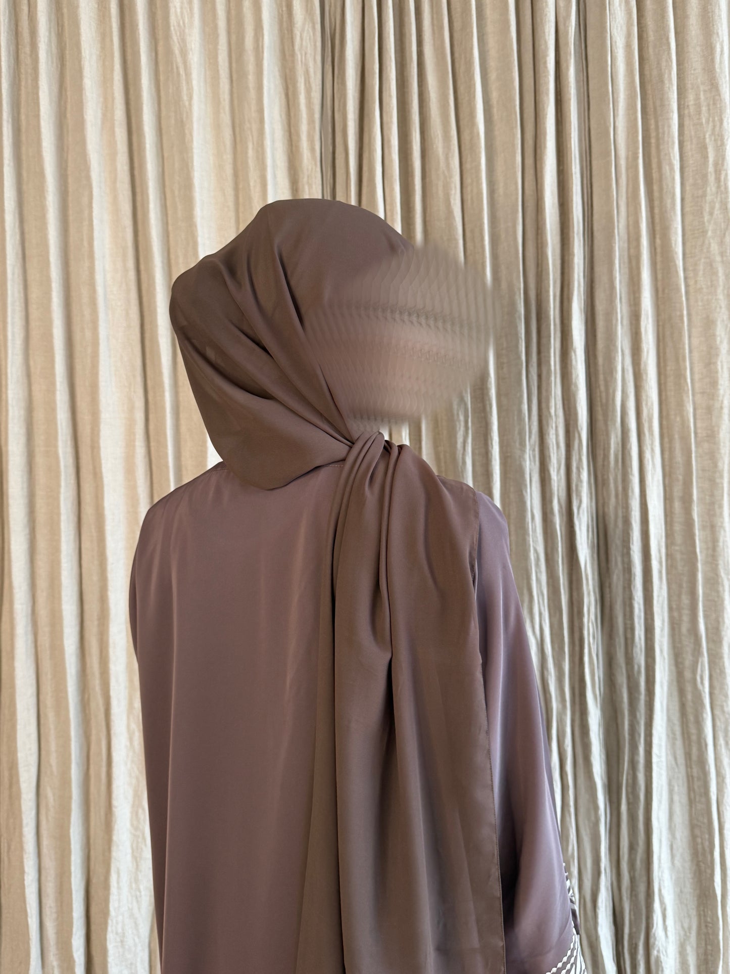 Chocolate White Leaf Abaya