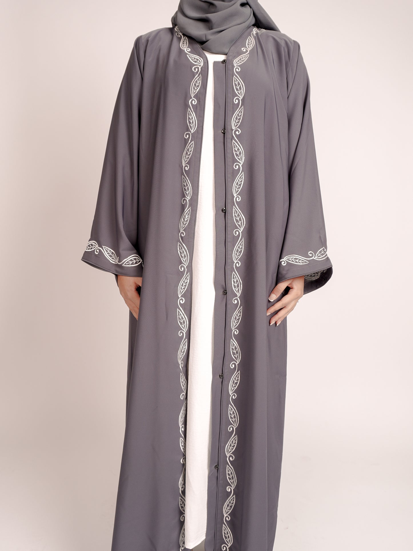 Grey Vine Abaya